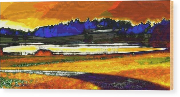 Lake Wood Print featuring the digital art Swiss Countryside - Around The Luetzelsee by Mimulux Patricia No