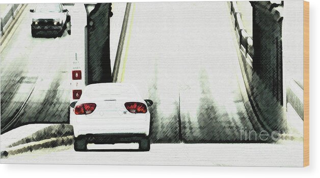 Transportation Wood Print featuring the photograph When Shades of Ruby Fade by Linda Shafer