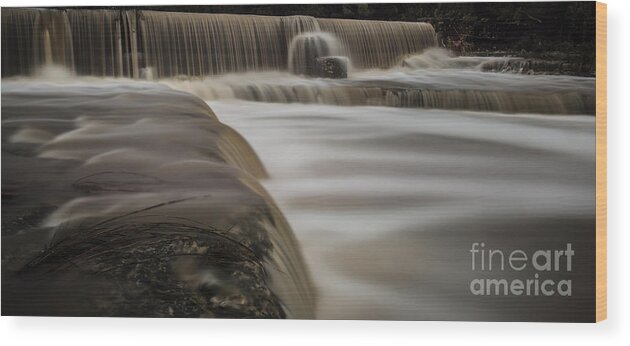 Flood Wood Print featuring the photograph Wimberley Waterfall by Richard Mason