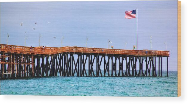 Ventura Wood Print featuring the photograph Ventura Pier by Joseph Urbaszewski