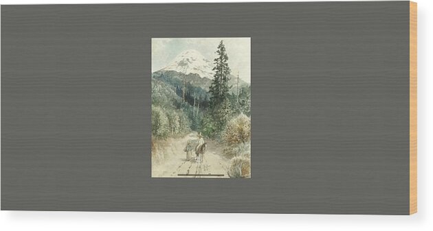 August LÖhr (german Wood Print featuring the painting A view of Popocatepetl by MotionAge Designs