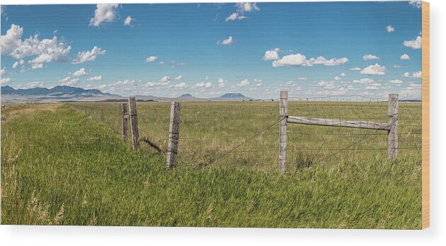 Montana Wood Print featuring the photograph Fence in Montana #1 by John McGraw
