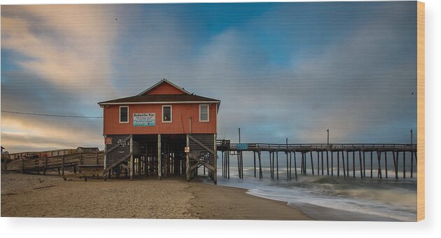 Obx Wood Print featuring the photograph Rodanthe Pier #1 by Nick Noble
