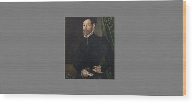 North Italian School Late 16th Century Portrait Of A Gentleman Wood Print featuring the painting Portrait of a gentleman by MotionAge Designs