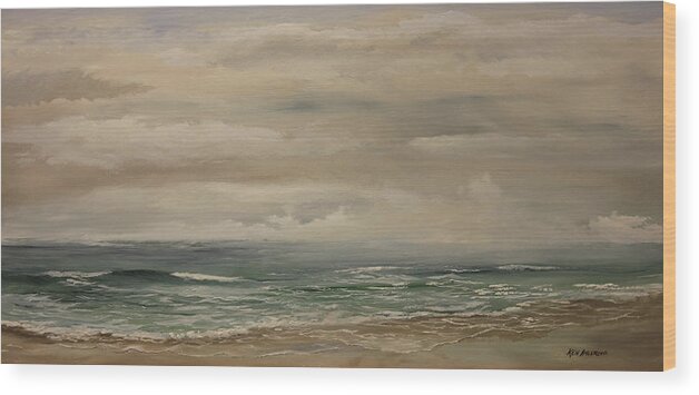 Shore Wood Print featuring the painting Morning Surf #2 by Ken Ahlering