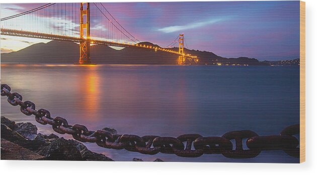 Golden Gate Bridge Wood Print featuring the photograph Golden Gate Bridge #5 by Lev Kaytsner