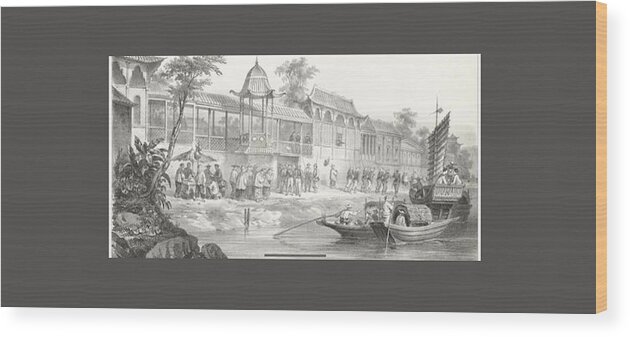 Fortavion (gc) China War. Historical And Anecdotal Shown Great Panorama Wood Print featuring the painting Historical And Anecdotal Shown Great Panorama by MotionAge Designs