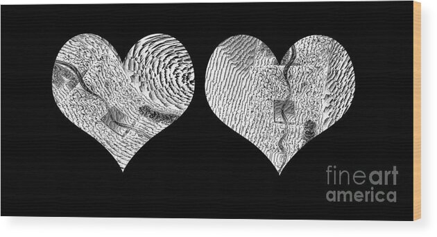 Heart Wood Print featuring the photograph A Tale of Two Hearts by Marilyn Cornwell