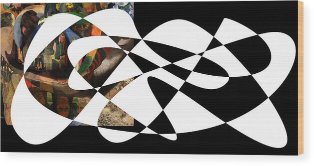 Abstract In The Living Room Wood Print featuring the digital art American Intellectual 5 by David Bridburg