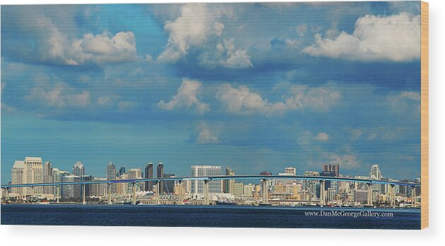 San Diego Wood Print featuring the photograph Behind the Bridge by Dan McGeorge
