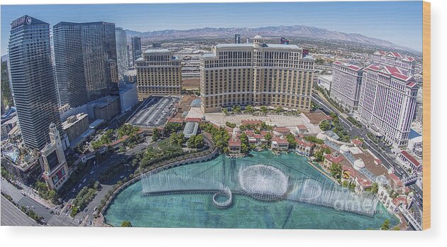 Bellagio Wood Print featuring the photograph Bellagio Fountains in the Afternoon by Aloha Art