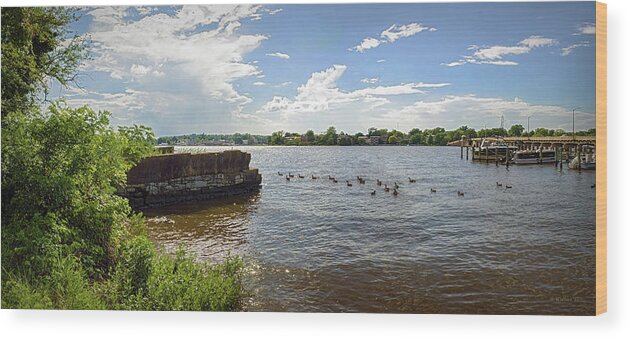 2d Wood Print featuring the photograph Chester River Pano - Chestertown MD by Brian Wallace