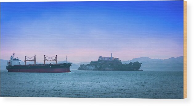 Boats Wood Print featuring the photograph Crossing Alcatraz by Daniel Murphy