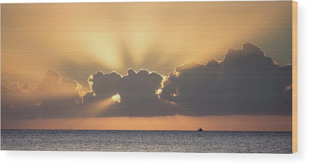 Boat Wood Print featuring the photograph Evening Fishing by David Buhler