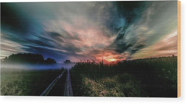 Explosive Wood Print featuring the photograph Explosive morning #H0 by Leif Sohlman
