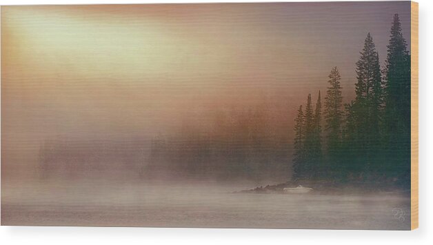 Digital Art Wood Print featuring the photograph Fog on the Lake by Debra Boucher