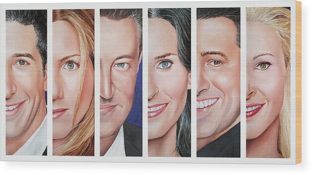Friends Tv Show Wood Print featuring the painting Friends Set One by Vic Ritchey