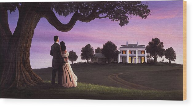 Gone With The Wind Wood Print featuring the painting Gone With The Wind by Jerry LoFaro