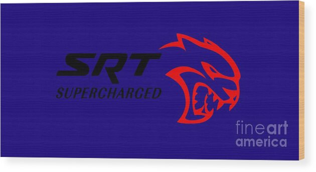 Mopar Or No Car Wood Print featuring the digital art Hellcat Srt Supercharged by Jerry Dyl