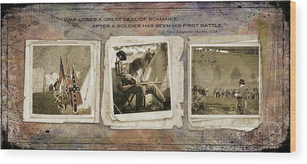 Civil War Wood Print featuring the photograph In Defense of Ideals by Linda Lee Hall