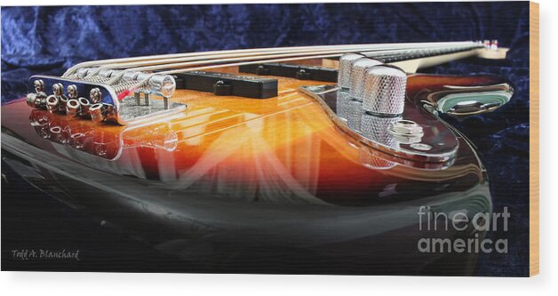 Still Life Wood Print featuring the photograph Jazz Bass Beauty by Todd Blanchard