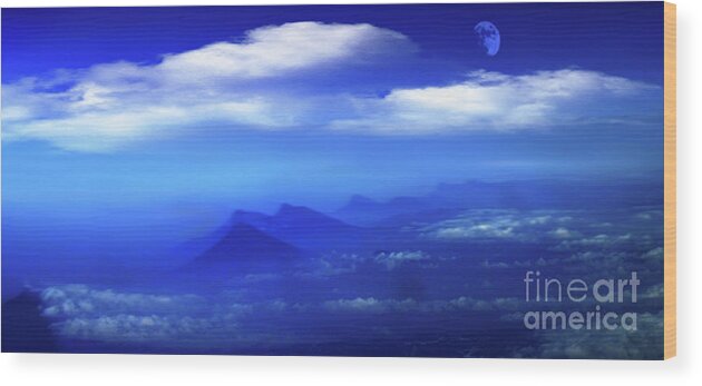 San Salvador Wood Print featuring the photograph Misty Mountains Of San Salvador Panorama by Al Bourassa
