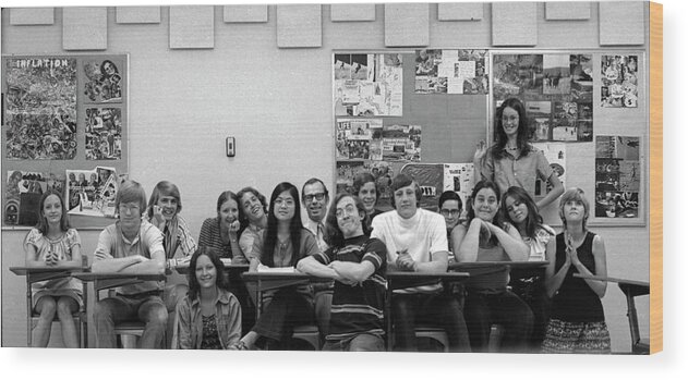  Wood Print featuring the photograph Mr Clay's AP English Class - Cropped by Jeremy Butler