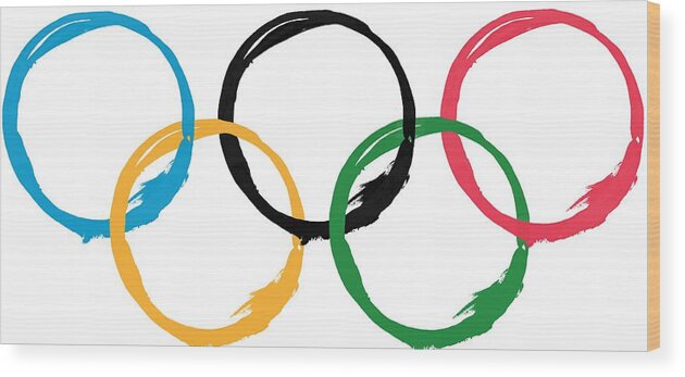 Olympics Wood Print featuring the digital art Olympic Ensos by Julie Niemela