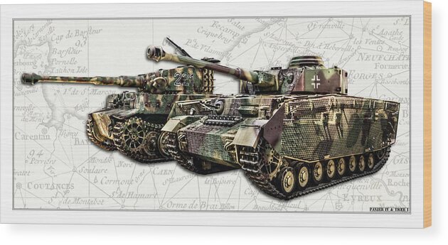 Panzer Vi Wood Print featuring the photograph Panzer IV and Tiger Tanks W BG by Weston Westmoreland