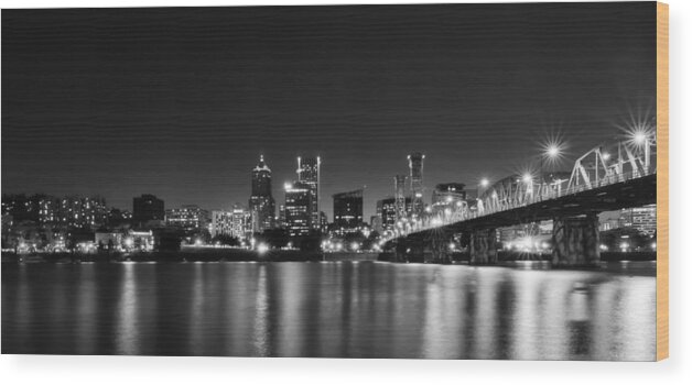 Portland Wood Print featuring the photograph Portland Skyline by Don Schwartz