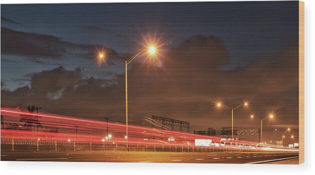 Traffic Wood Print featuring the photograph Rush Hour by Mike Dunn