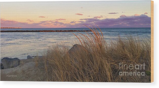 Smugglers Beach Sunset Wood Print featuring the photograph Smugglers Beach Sunset by Michelle Constantine