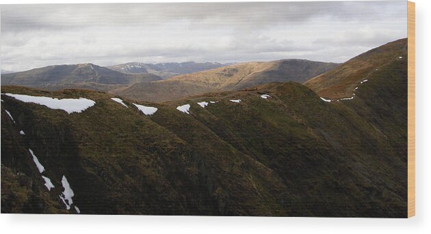 Keswick Wood Print featuring the photograph Snow on the tops by Lukasz Ryszka