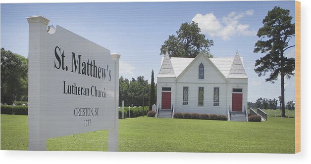 St. Matthews Lutheran Church Wood Print featuring the photograph St. Matthews Lutheran Church by Rob Thompson