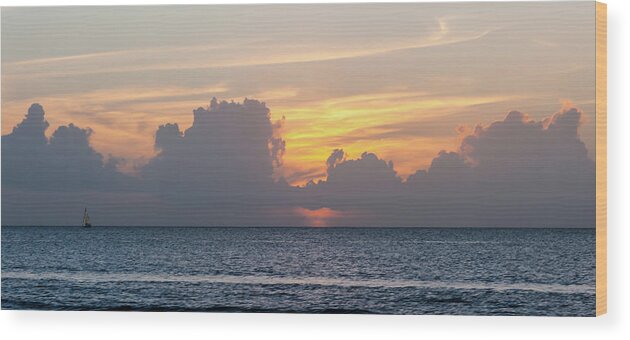 Sunset Wood Print featuring the photograph Sun set in ST Lucia by Charles McCleanon