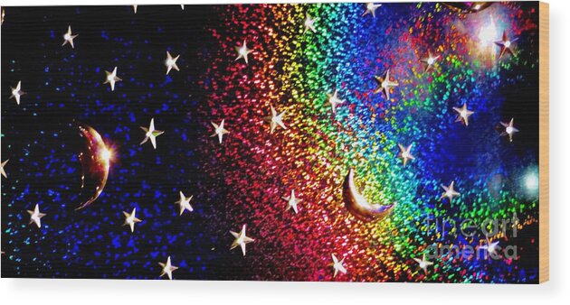 The Moon And Stars Wood Print featuring the photograph The Moon And Stars by Tim Townsend