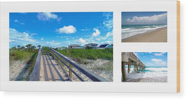Beach Wood Print featuring the photograph Treasure Coast Florida Seascape Collage 1 by Ricardos Creations
