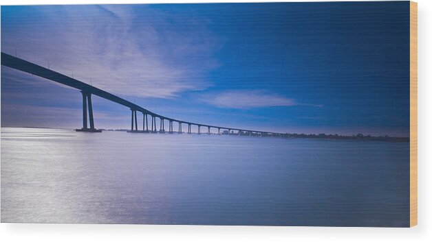 San Diego Wood Print featuring the photograph Way Over the Bay II by Ryan Weddle
