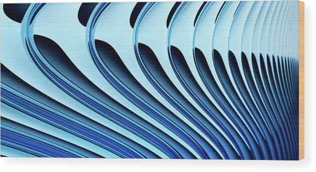 Curve Wood Print featuring the digital art Abstract Curved Lines, Diminishing #1 by Ralf Hiemisch
