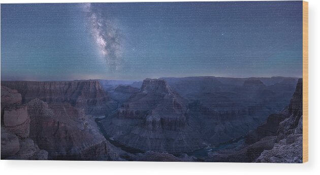 Stars Wood Print featuring the photograph Grand Canyon And Milky Way #1 by Willa Wei