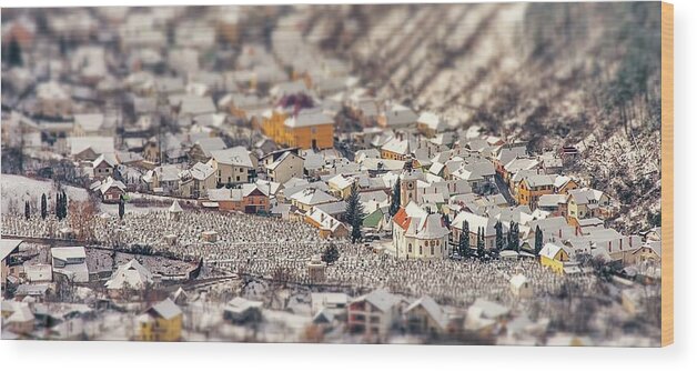 Tranquility Wood Print featuring the photograph Brasov Tilt Shift by Matthew Bigwood