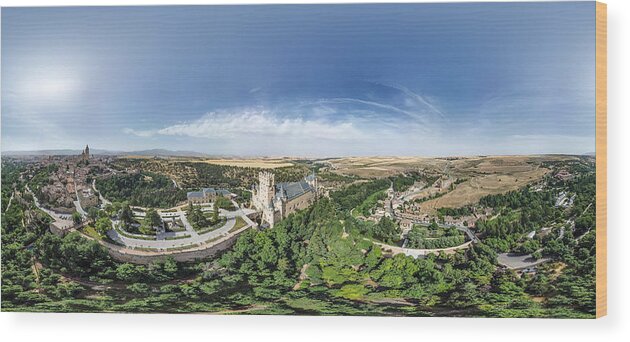 Drone Wood Print featuring the photograph Castle At Segovia by Daniel De Cort