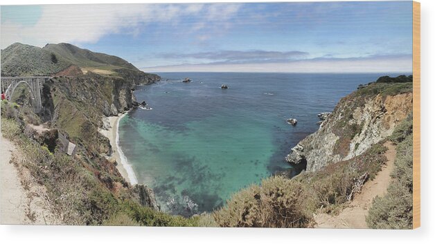 Scenics Wood Print featuring the photograph Ocean View From Highway 1, California by C. Quandt Photography