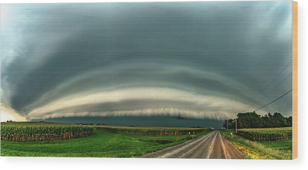Panoramic Wood Print featuring the photograph West Liberty Shelf Pano by Paul Brooks