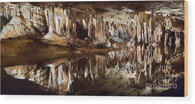 Water Wood Print featuring the photograph 009 Cavern Reflections Dream Lake water wide by GJ Glorijean