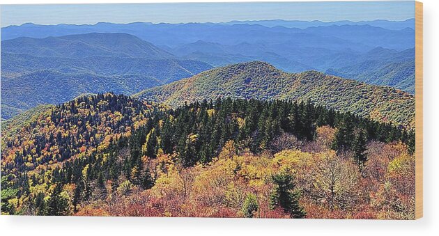 Fall Wood Print featuring the photograph Over the Mountains #1 by Ally White