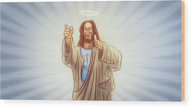 Jesus Wood Print featuring the digital art Art - Jesus the Messiah by Matthias Zegveld