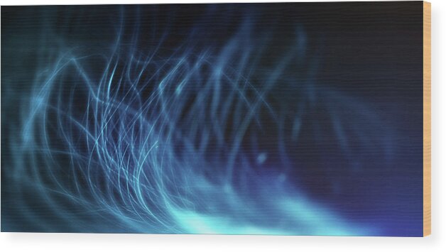 Waves Wood Print featuring the digital art Art - Wave of Strings by Matthias Zegveld