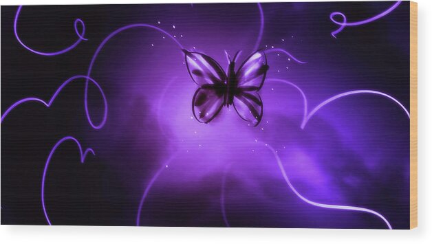 Butterfly Wood Print featuring the digital art Art - Way of the Butterfly by Matthias Zegveld