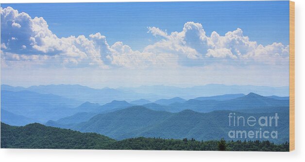 Asheville Wood Print featuring the photograph Blue Ridge Mountains by Jennifer Ludlum